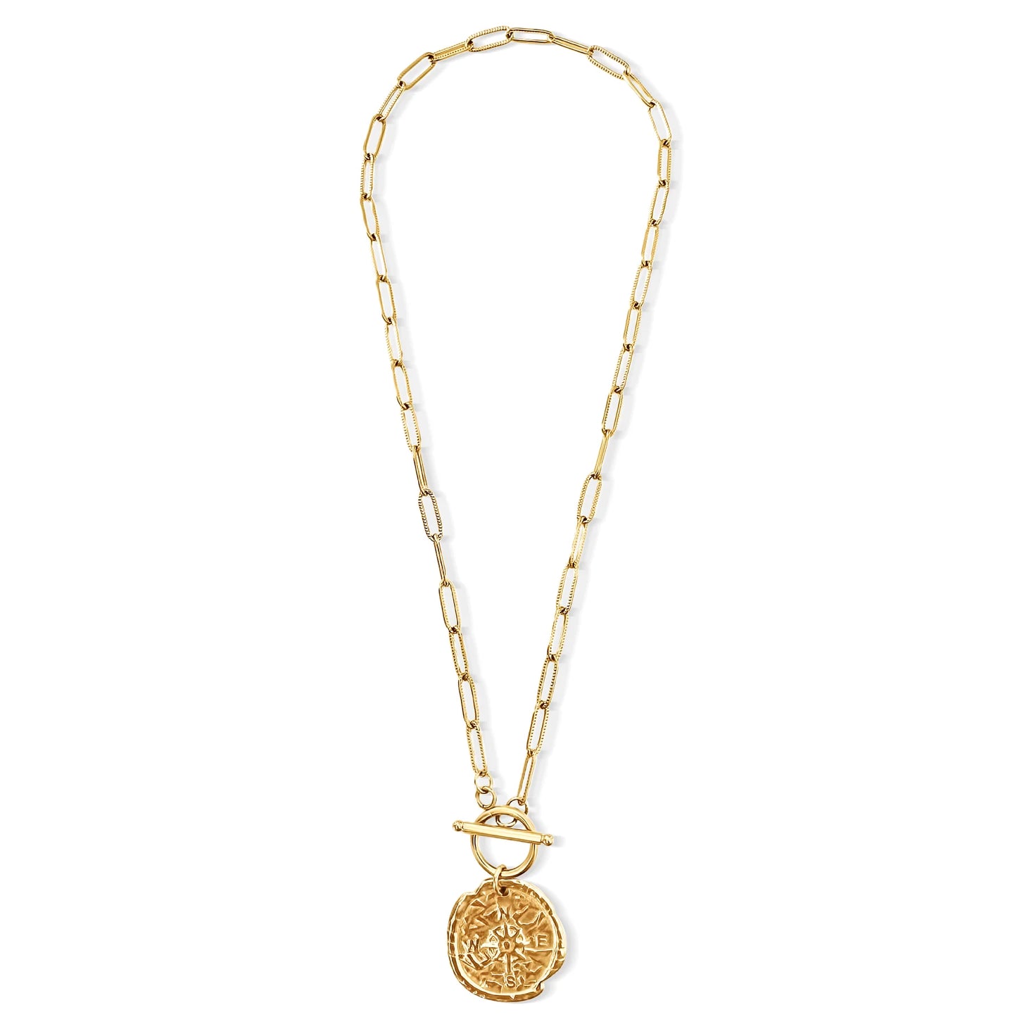 Asher Compass Pendant Toggle Chain Necklace