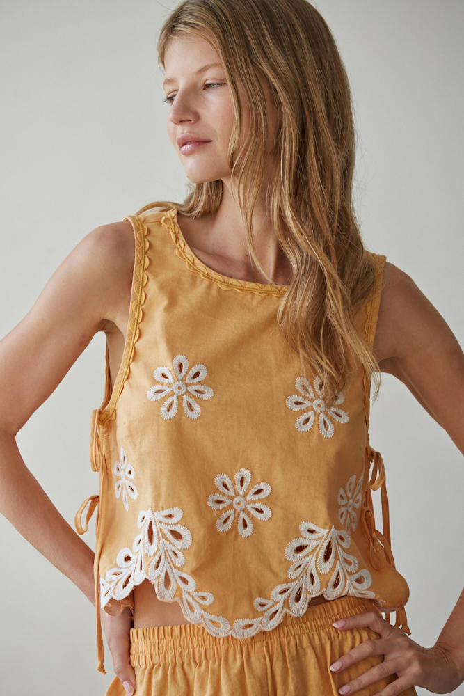 Sundaze Eyelet Side Tie Top