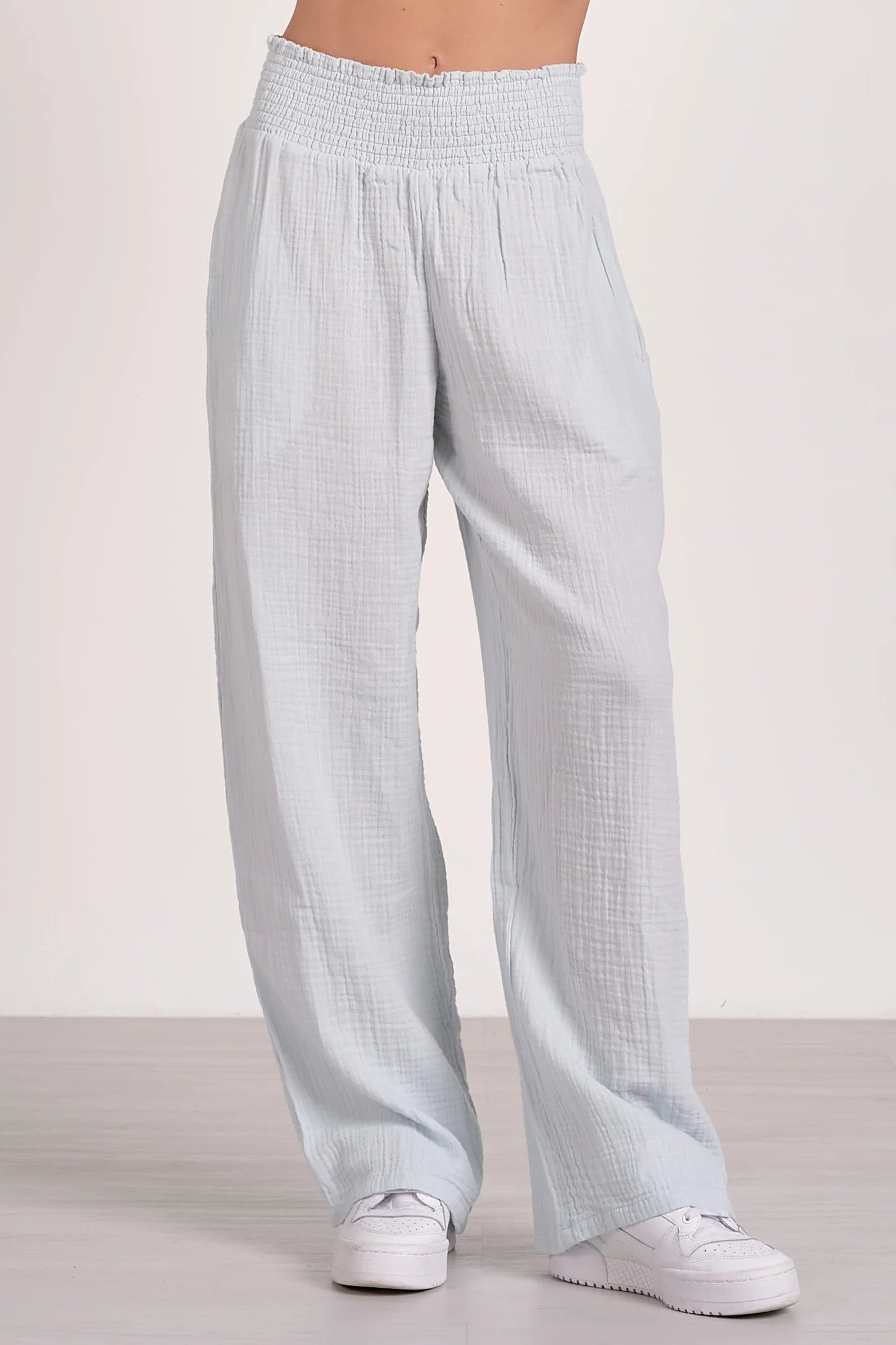 Light Blue Smocked Pants