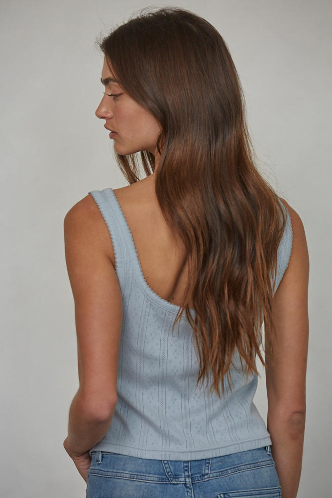 The Pointelle Buttondown Tank Top
