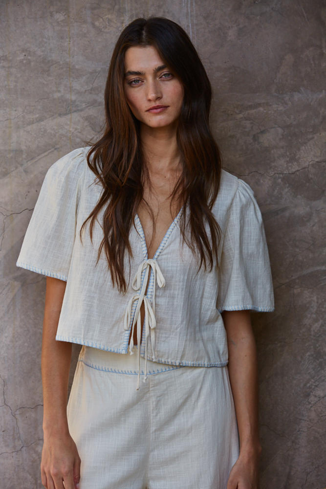 Annaka Front Tie Top
