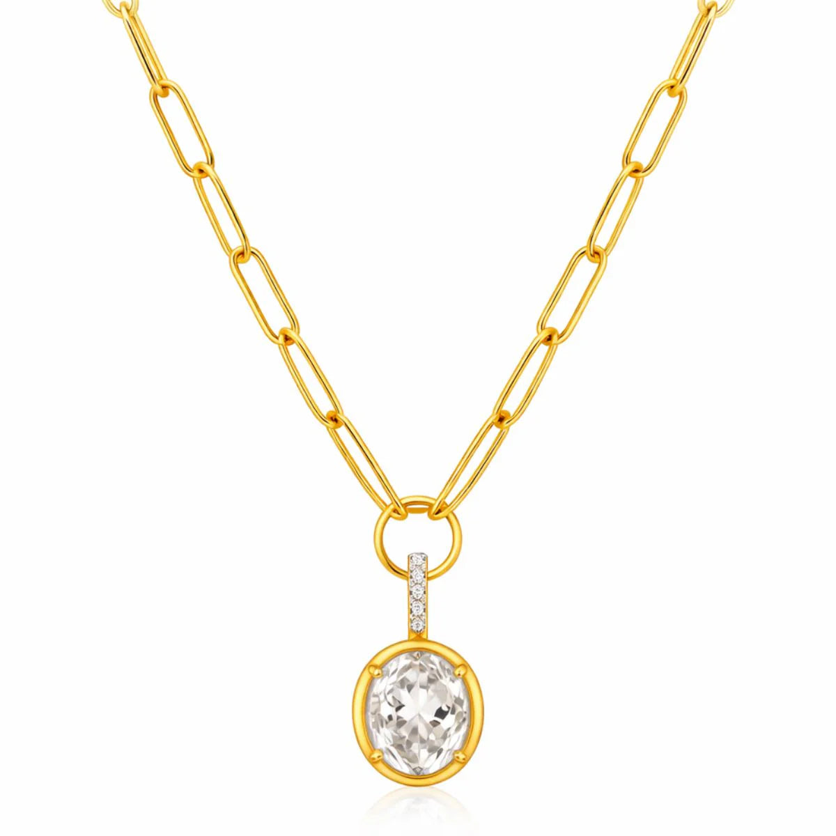 Satina Oval Pendant Necklace