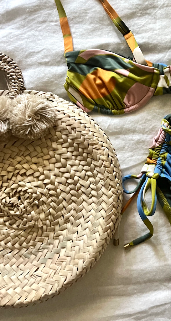 Dainty Beige Pom Bag