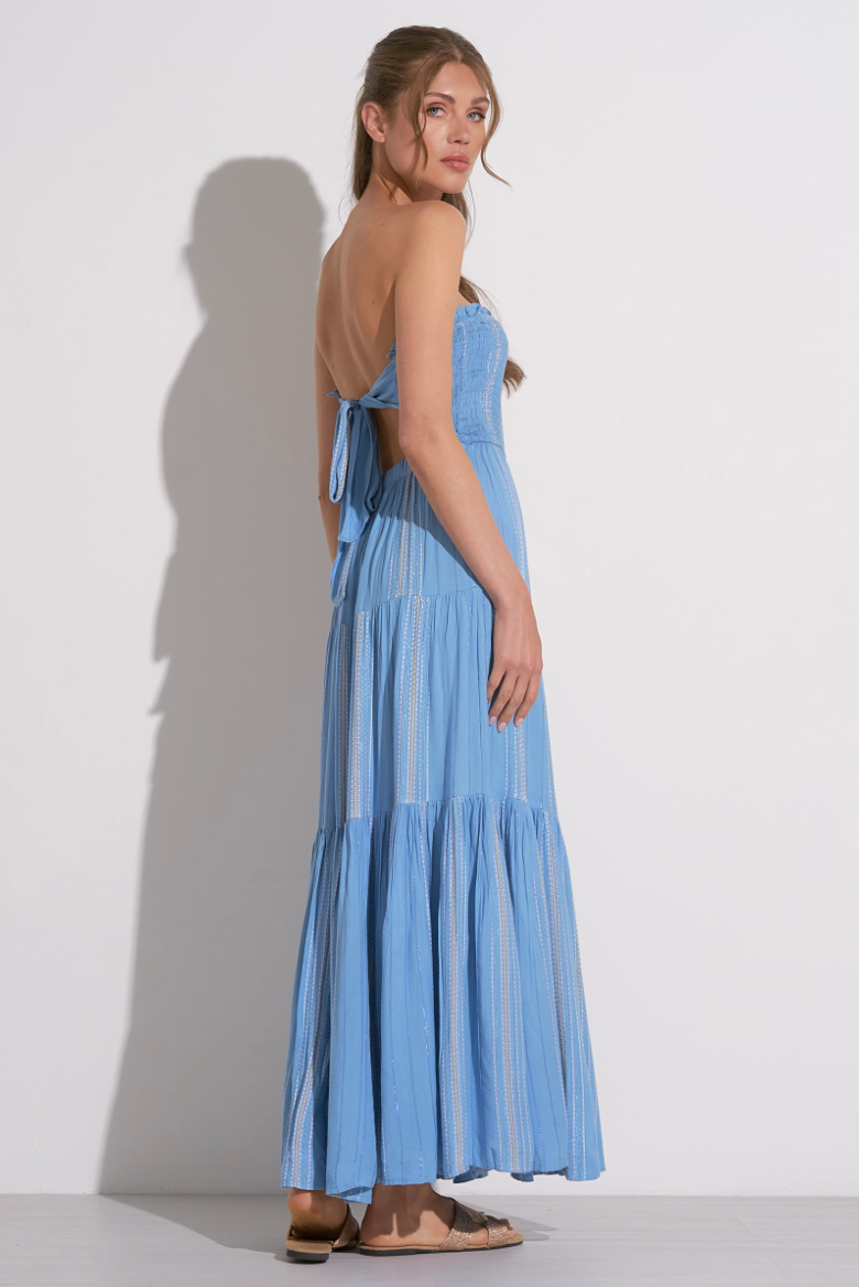 Strapless Smock Maxi - Blue