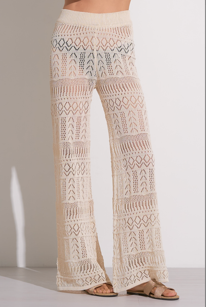 Natural Wide Leg Crochet Pants