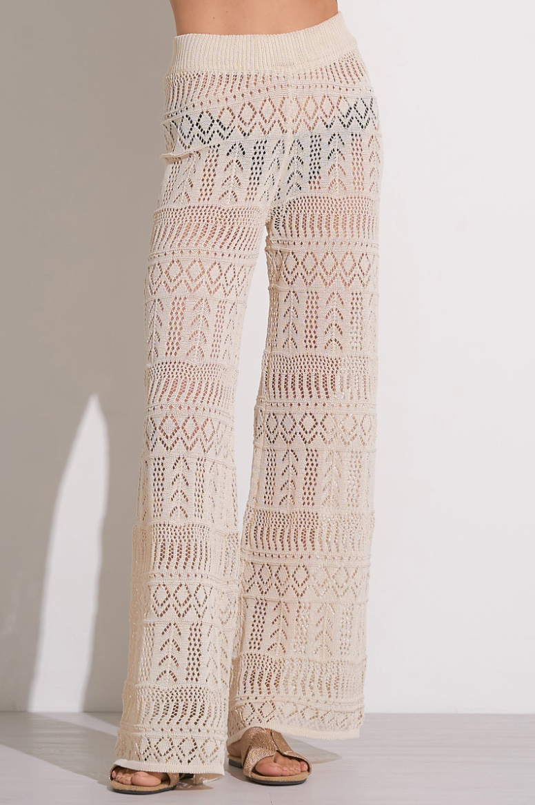 Natural Wide Leg Crochet Pants
