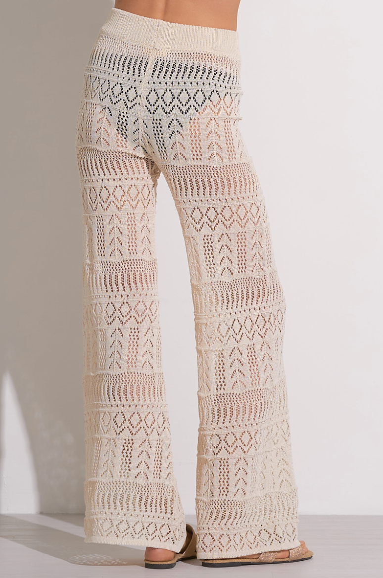Natural Wide Leg Crochet Pants