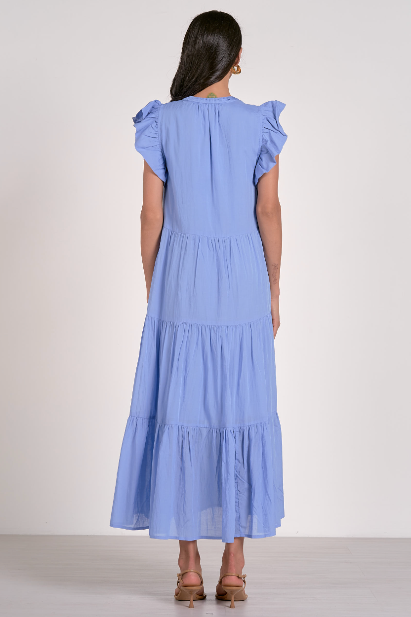 Ruffled Sleeve Maxi