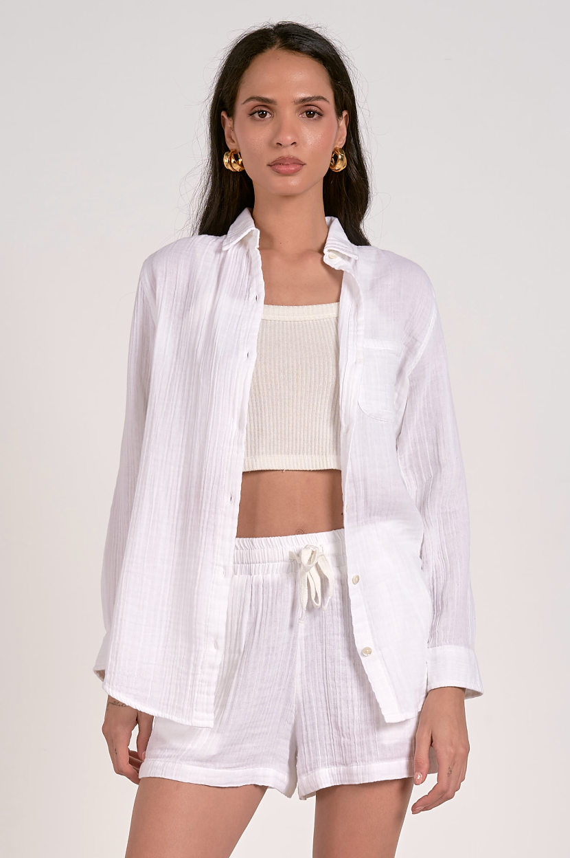 White Long Sleeve Button Down