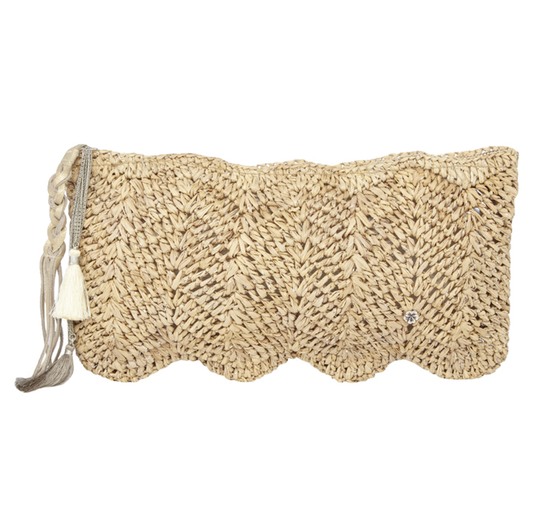 Avon Almond Silver Clutch