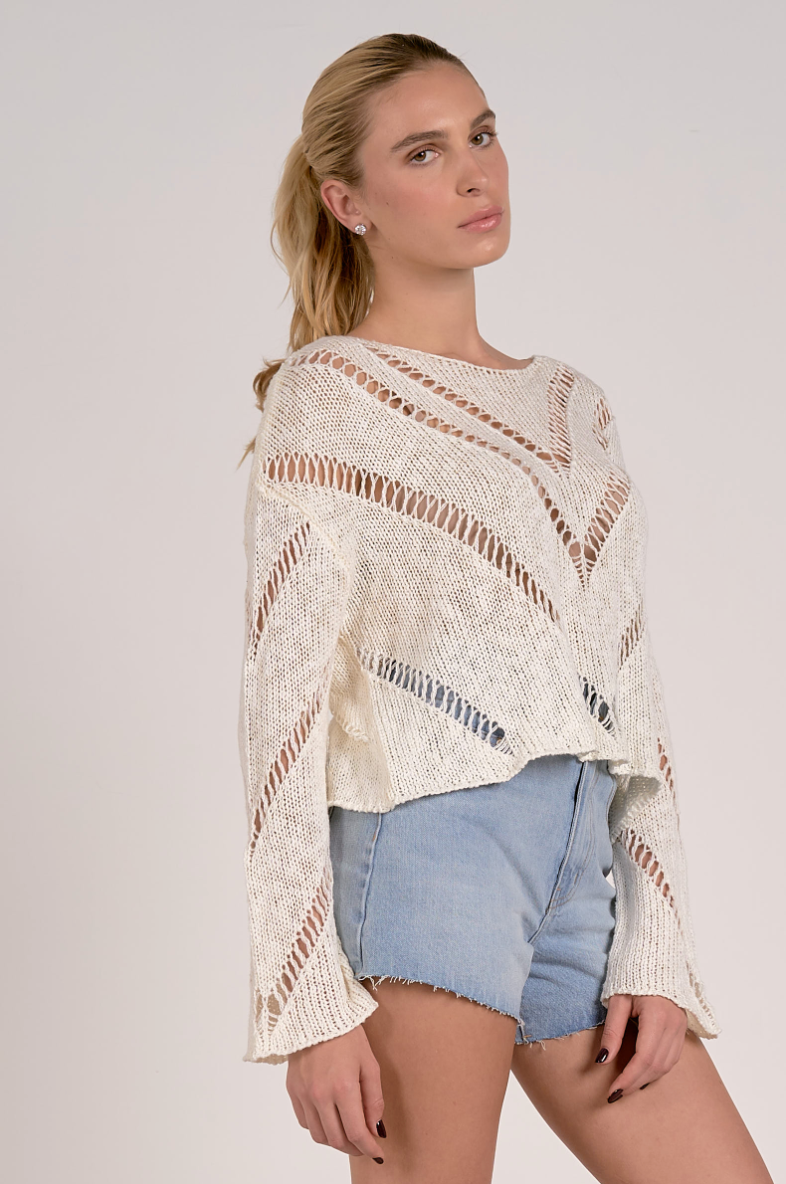 Sweater Scoop Cut Out Sweater