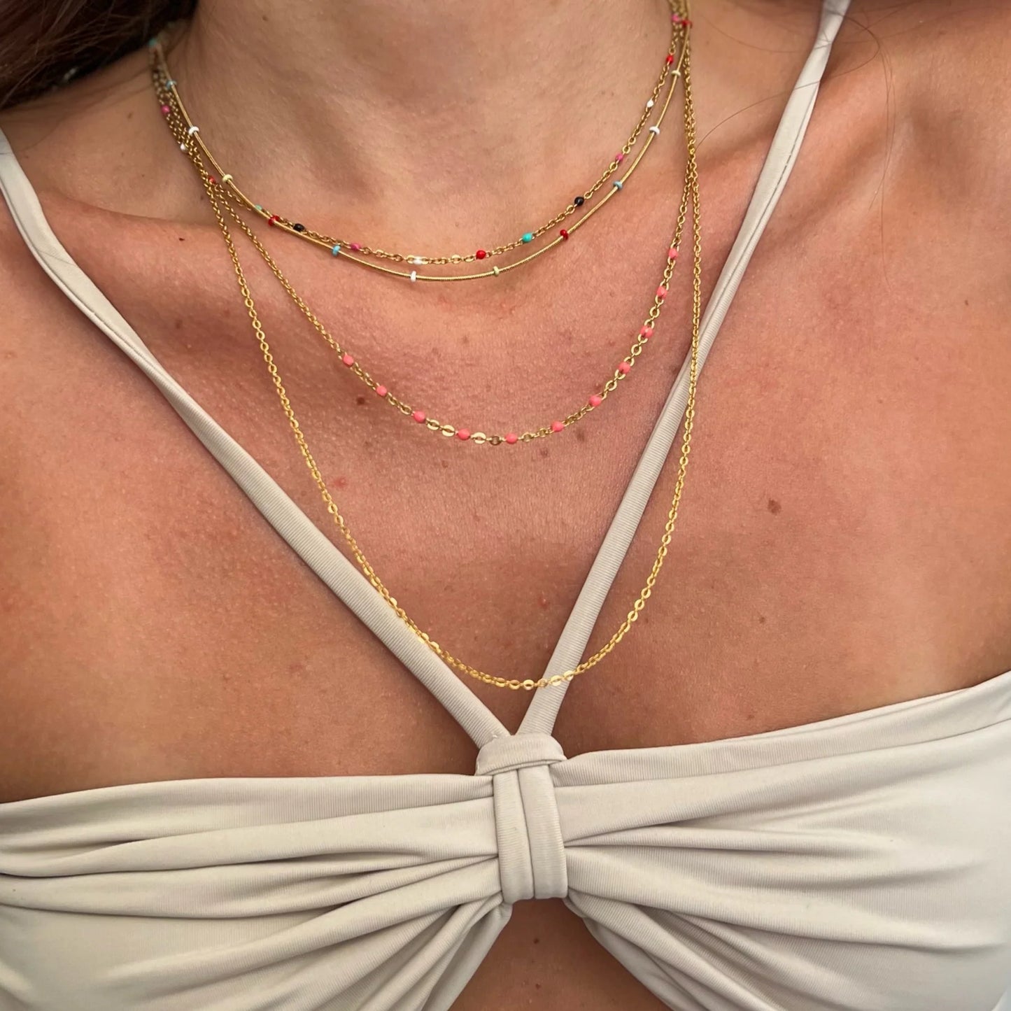 Gwen Colorful Dainty Enamel Beaded Necklace