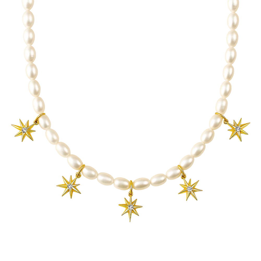 Jett North Star Pearl Choker Necklace