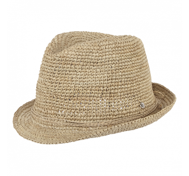 Gigi Natural Crochet Raffia Fedora