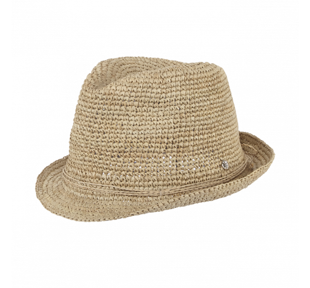 Gigi Natural Crochet Raffia Fedora