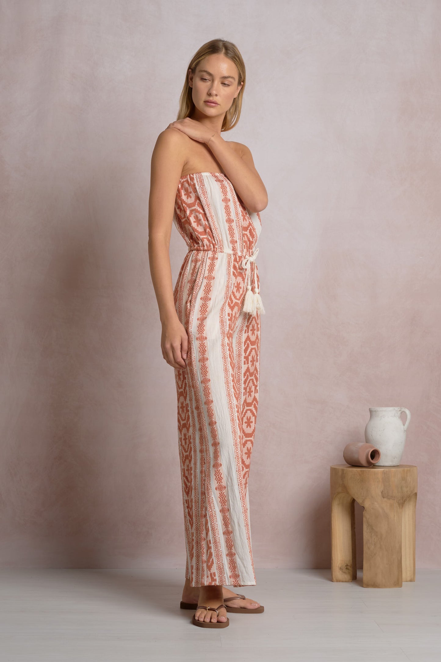 Long Romper Natural Cayenne