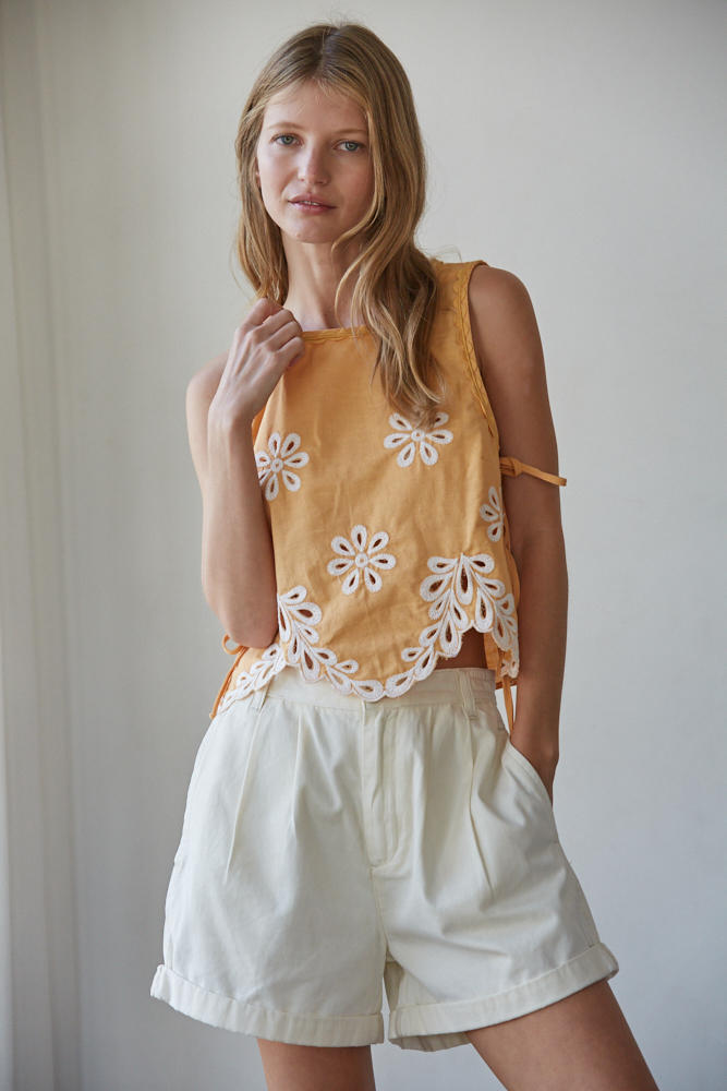 Sundaze Eyelet Side Tie Top