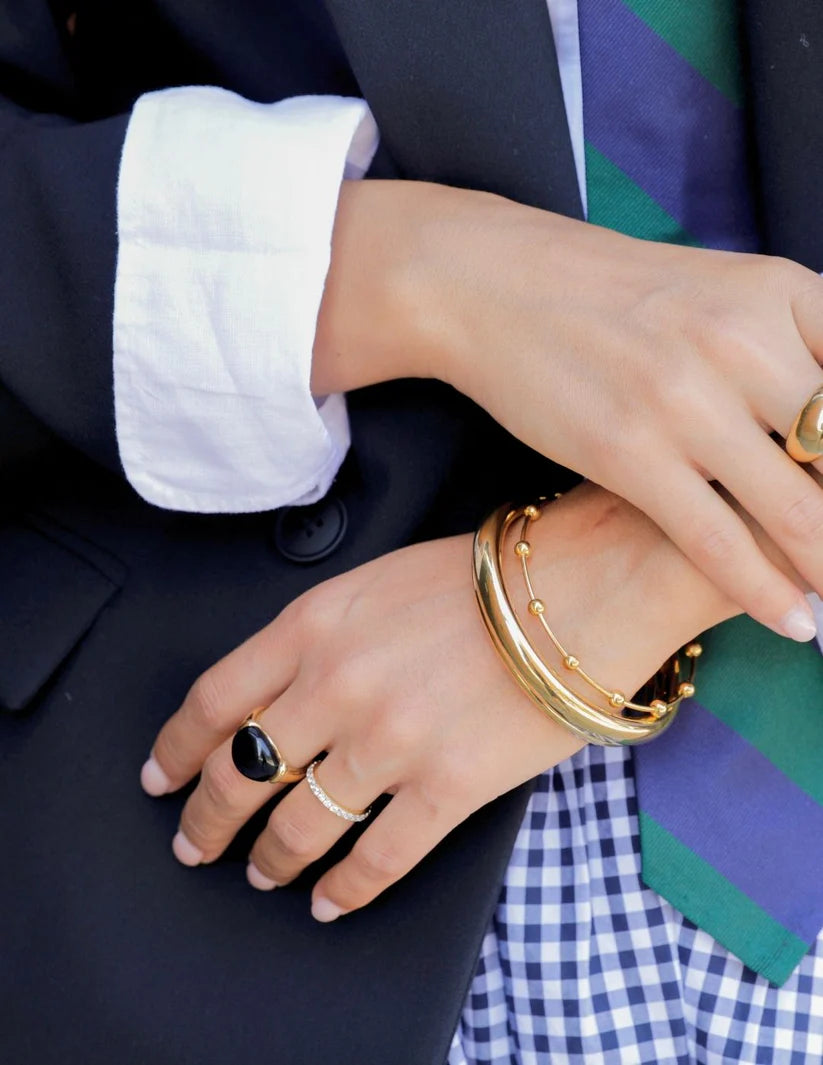 Morticia Black and Gold Statement Ring