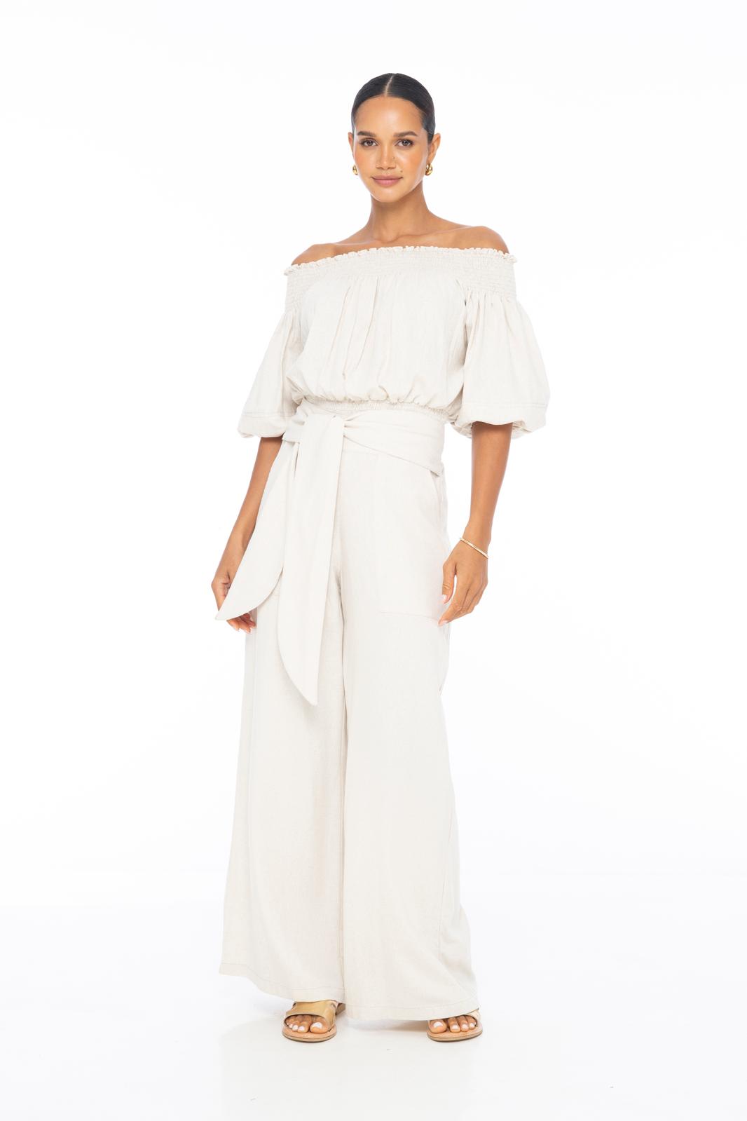 Nicole Linen Tie Pant