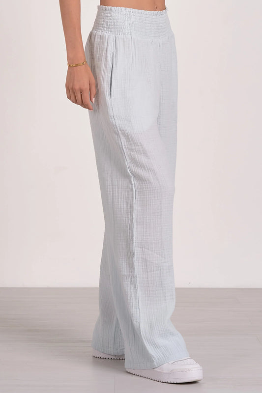 Light Blue Smocked Pants