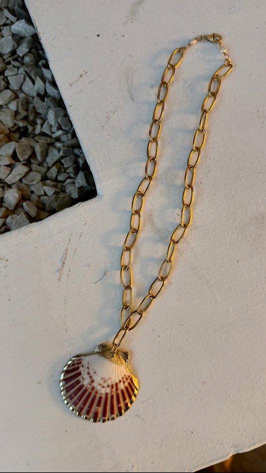 Statement Large Scallop Shell Necklace