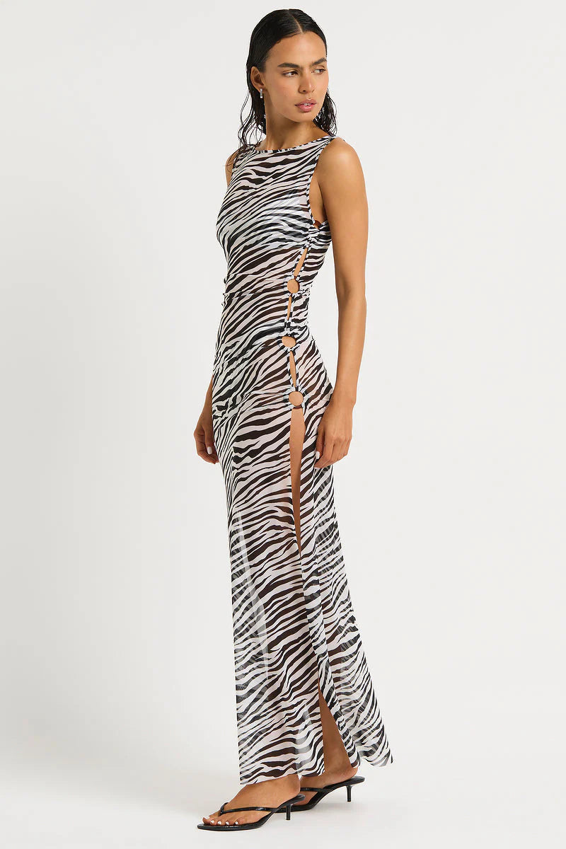 Karma Maxi Dress - Coconut Zebra