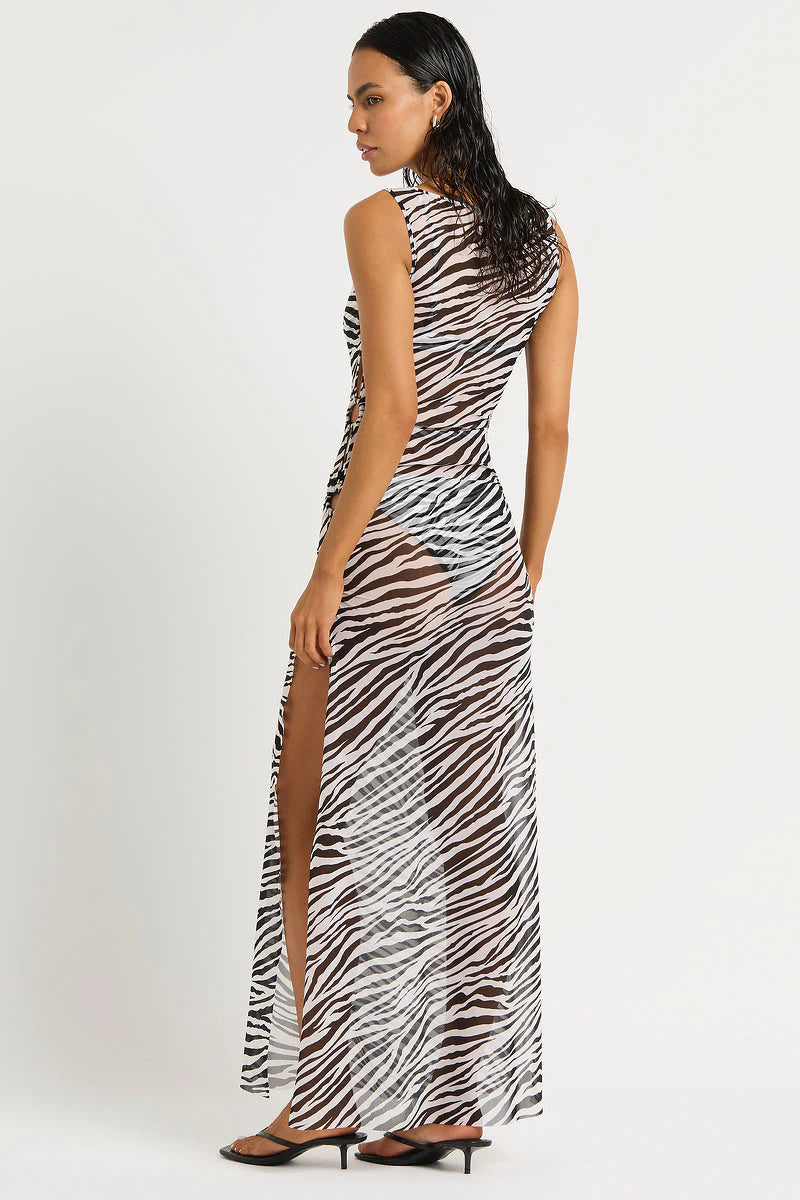 Karma Maxi Dress - Coconut Zebra