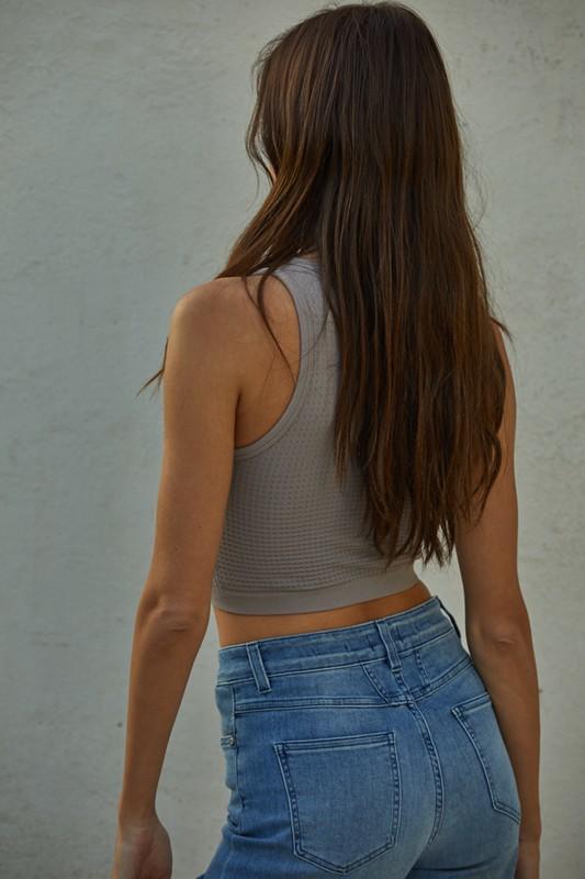 Waffled Crew Neck Tank