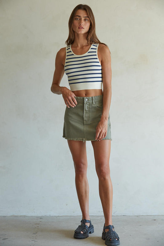 Celine Striped Crop Tank