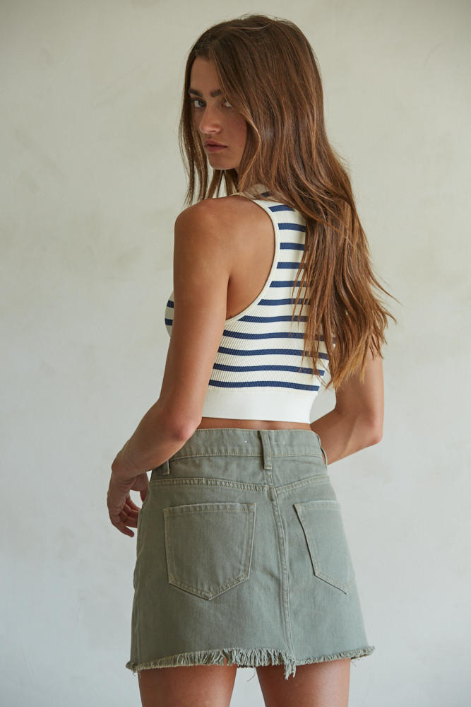 Celine Striped Crop Tank