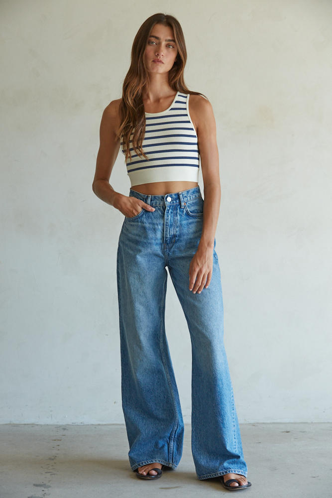 Celine Striped Crop Tank