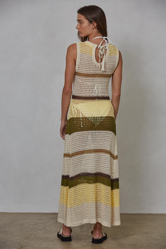 Roemi Striped Open Knit Maxi