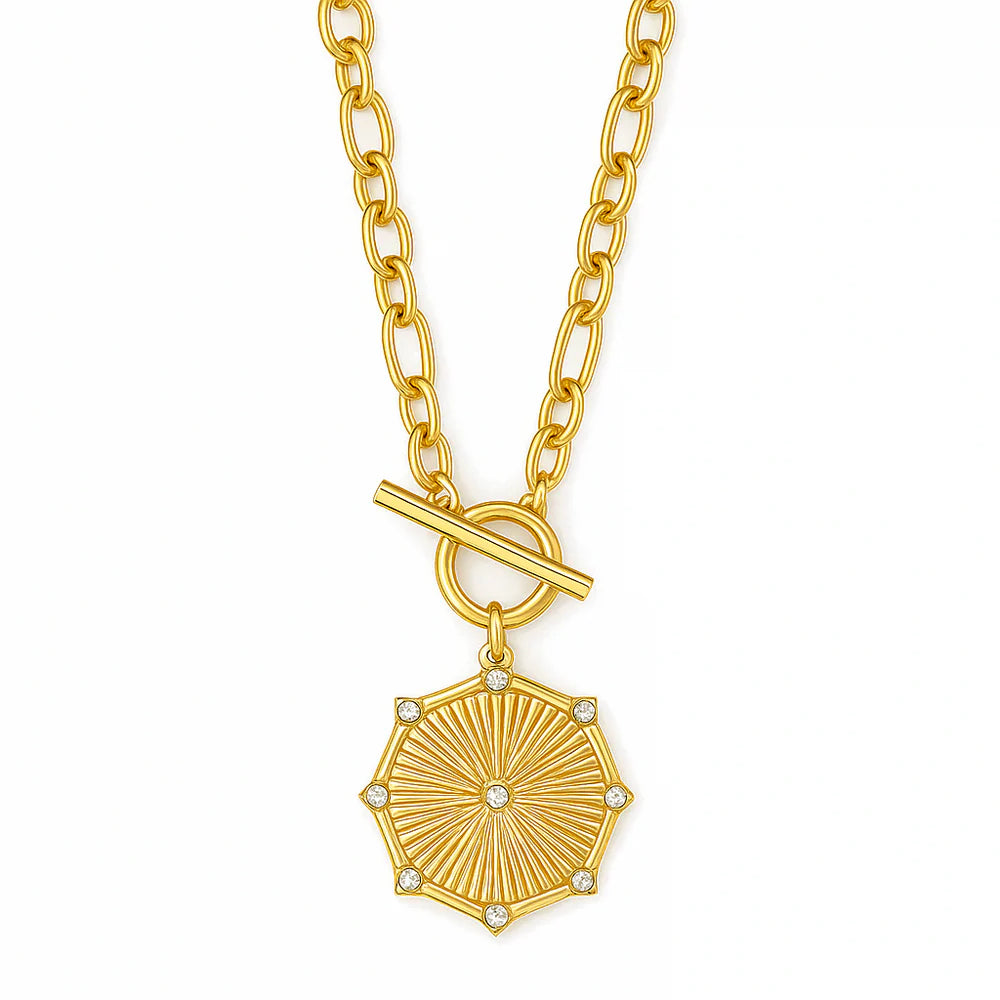 Briar Toggle Chain Medallion Necklace