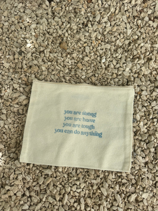 Affirmational Zipper Clutch