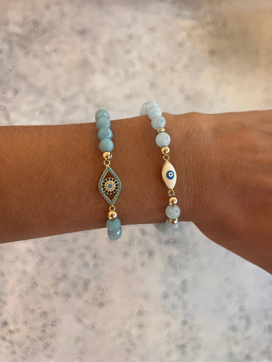 Evil Eye Aquamarine Bracelet