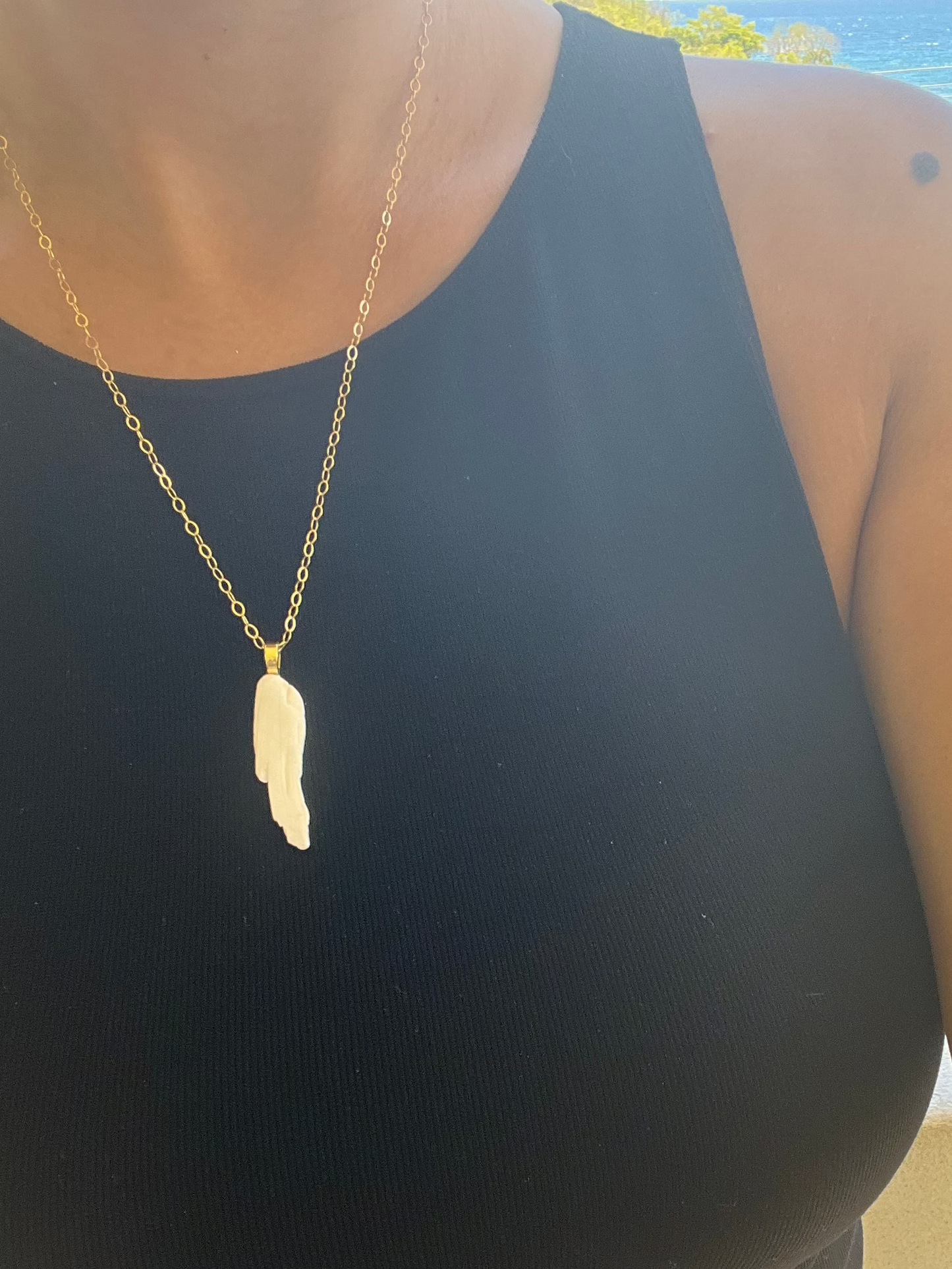 White Shell  Drop 14/20 Chain