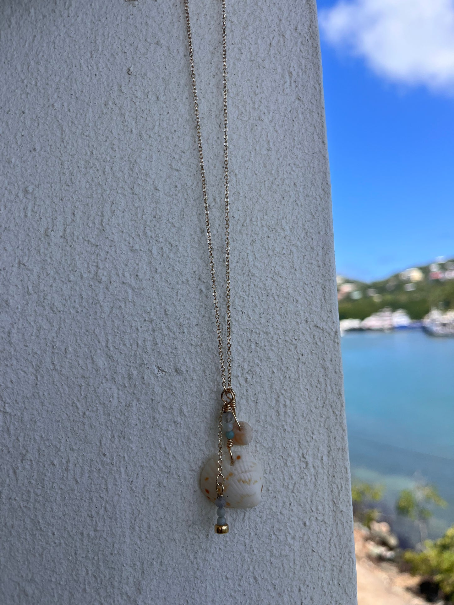 Shell 3 Drop Necklace