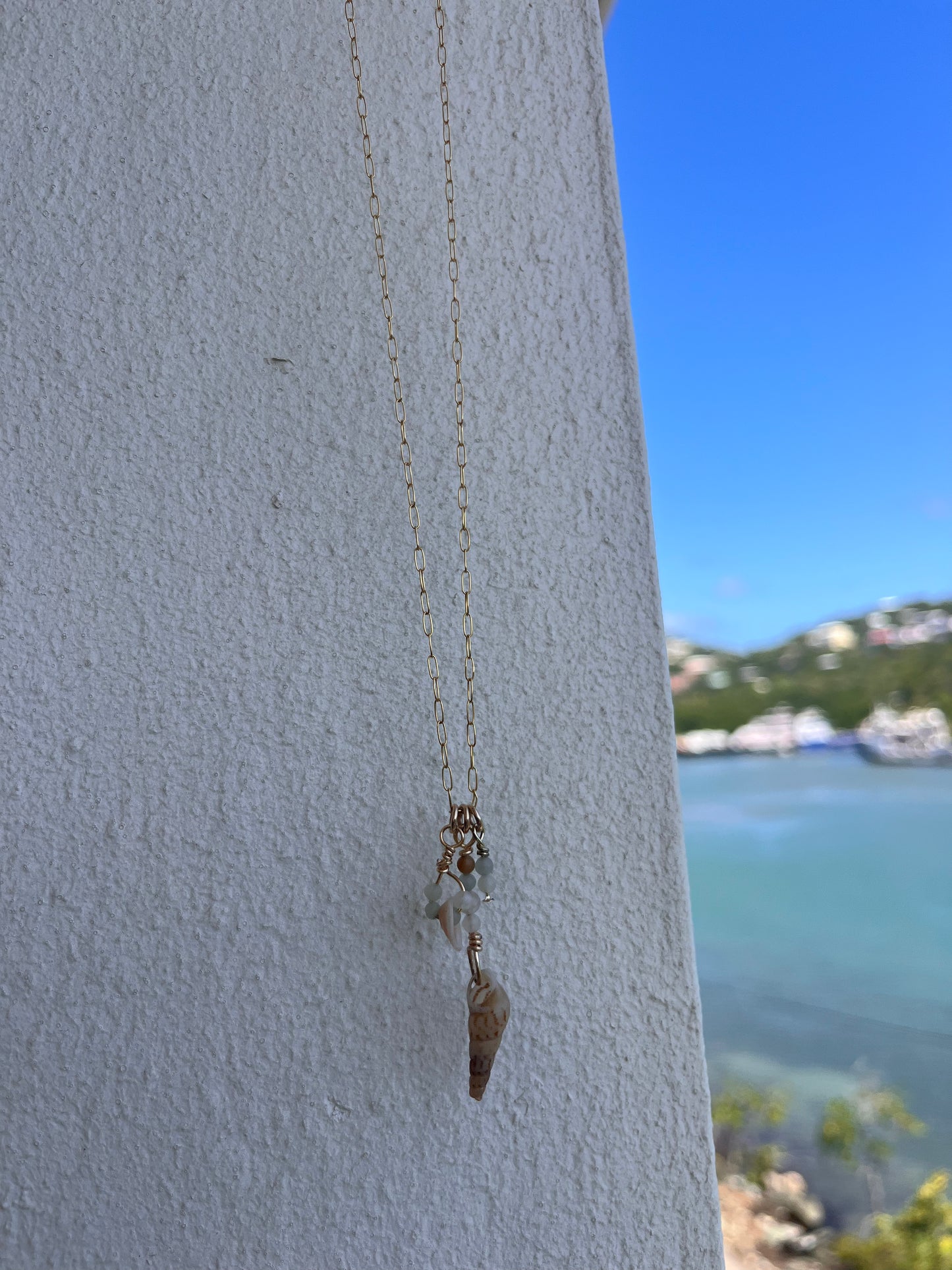 Shell 3 Drop Necklace