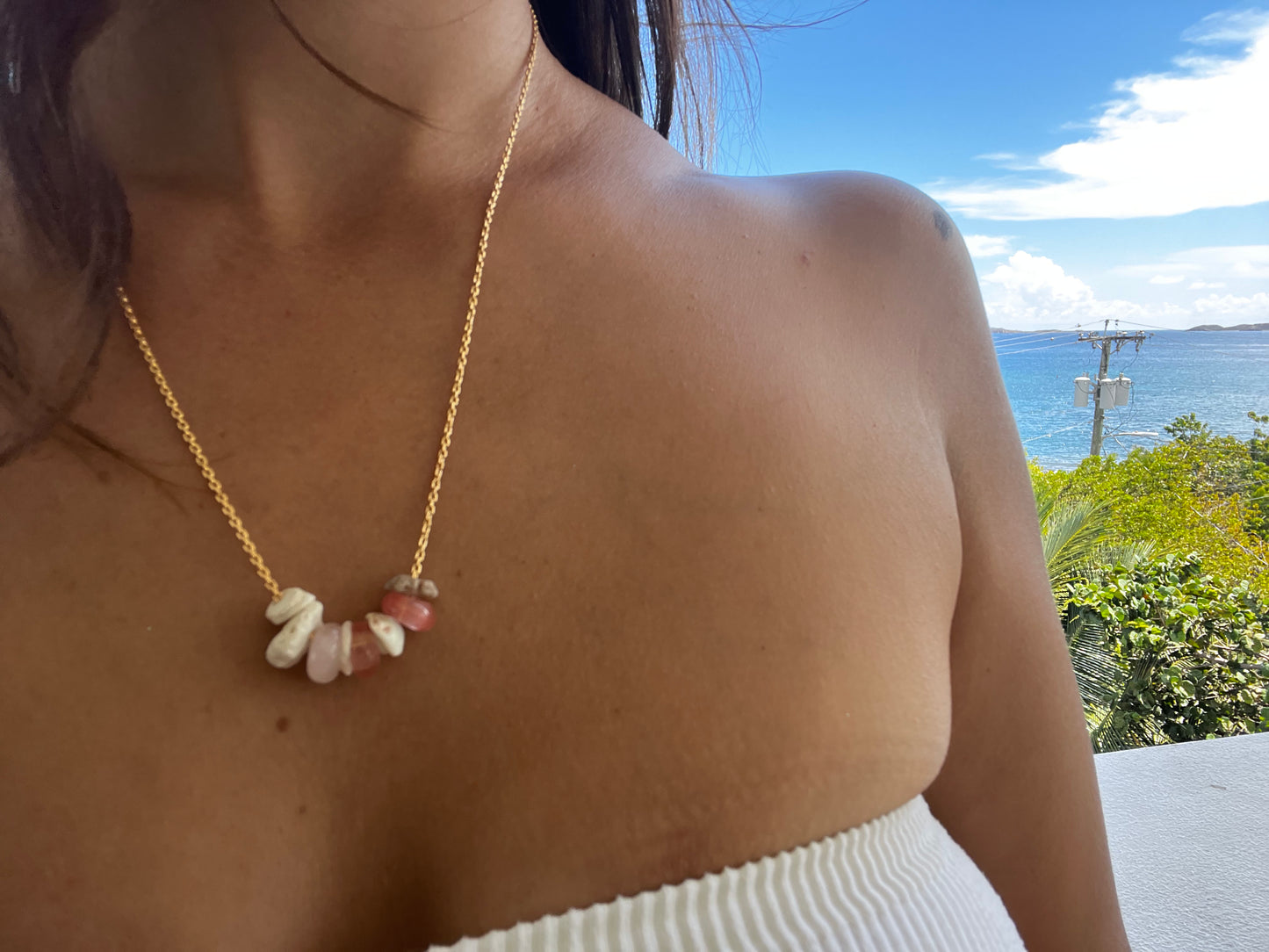 Pink Treasure Cluster 14/20 Necklace