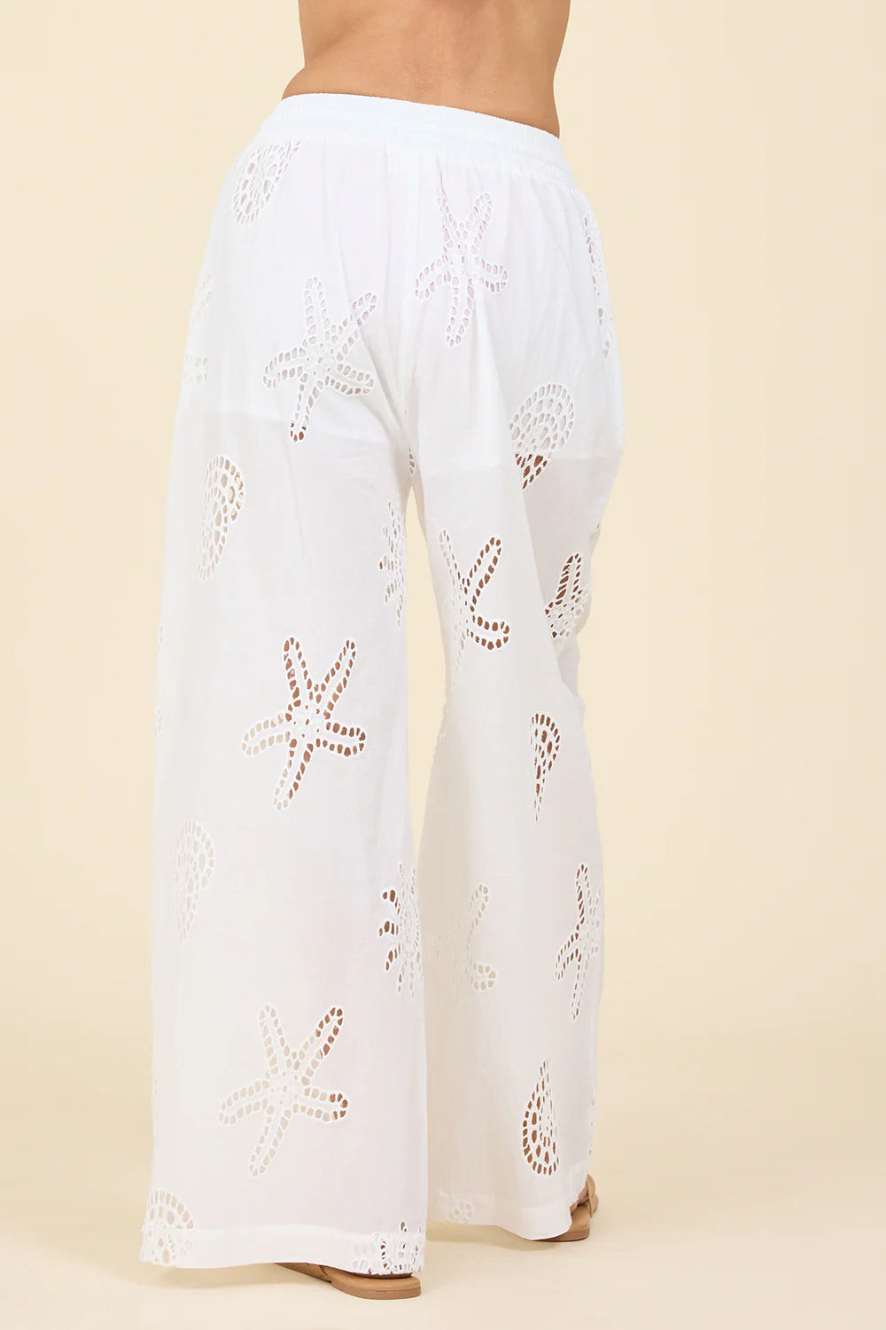 Ocean Eyelet Wide Leg Pants