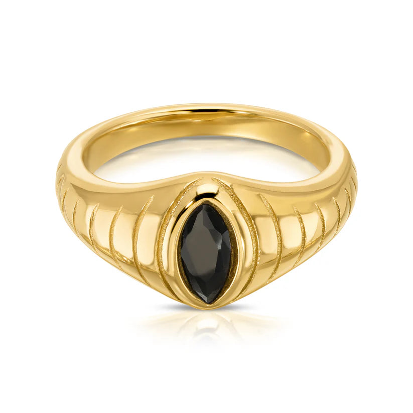 Raven Black Marquise Simulated Diamond Ring
