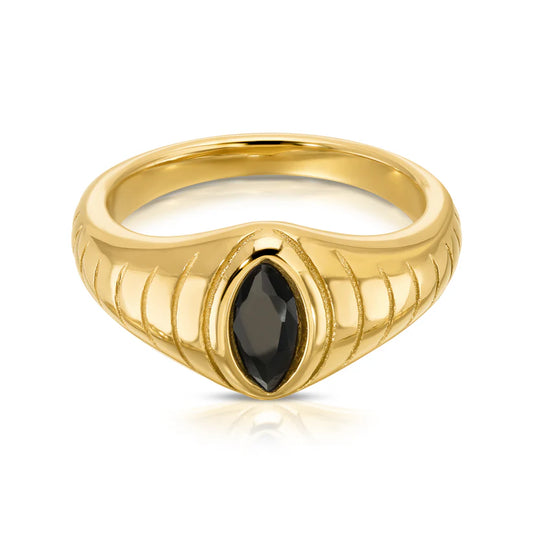 Raven Black Marquise Simulated Diamond Ring
