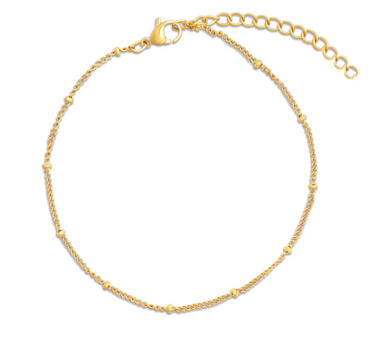 Dainty Beaded Chain Anklet