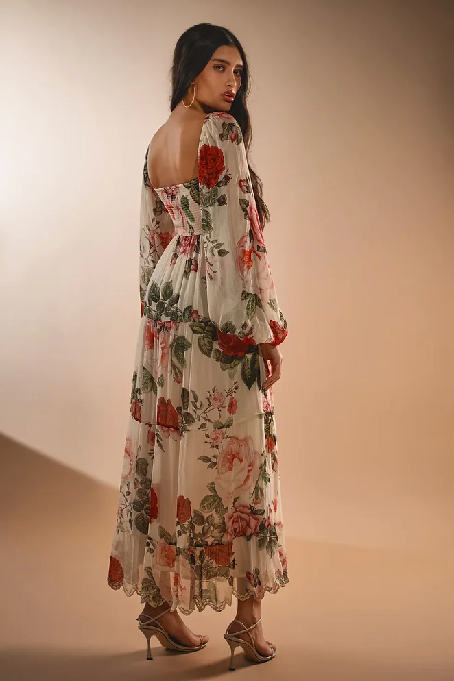 Naaz Midi Dress Nude Rose