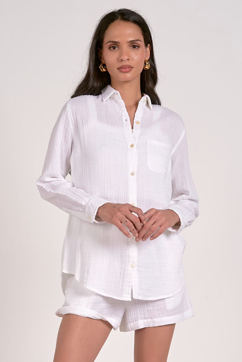 White Long Sleeve Button Down