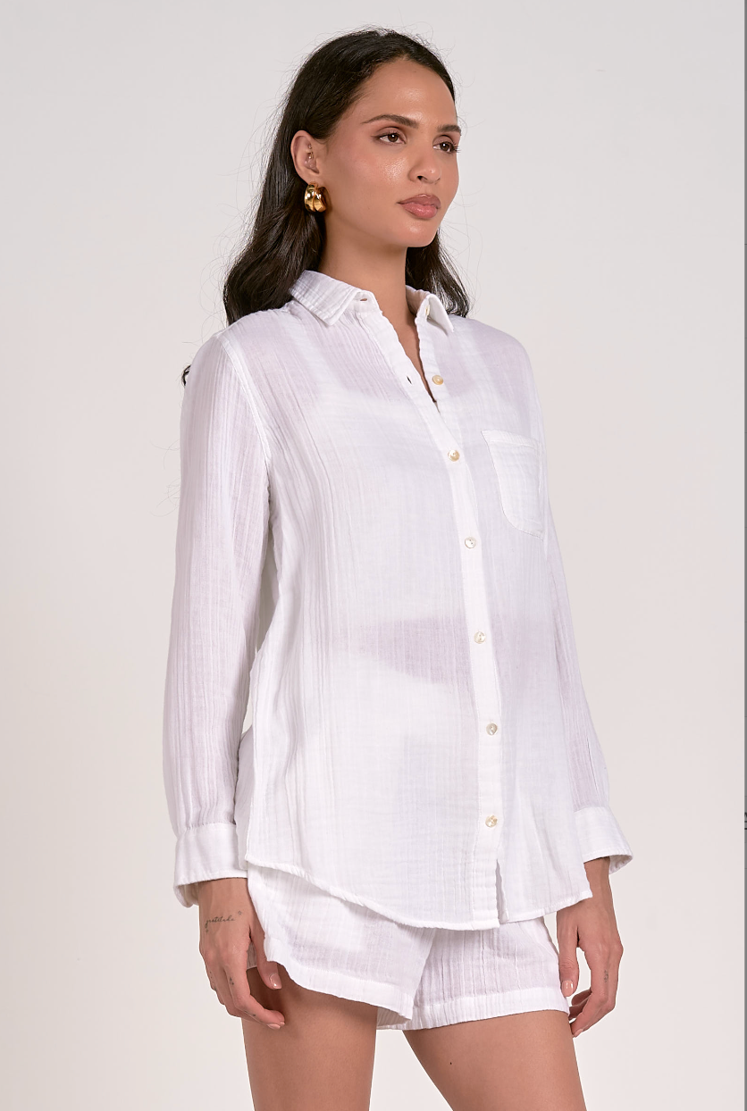 White Long Sleeve Button Down