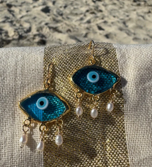 Lexi IOS Turq. and Pearl Earrings