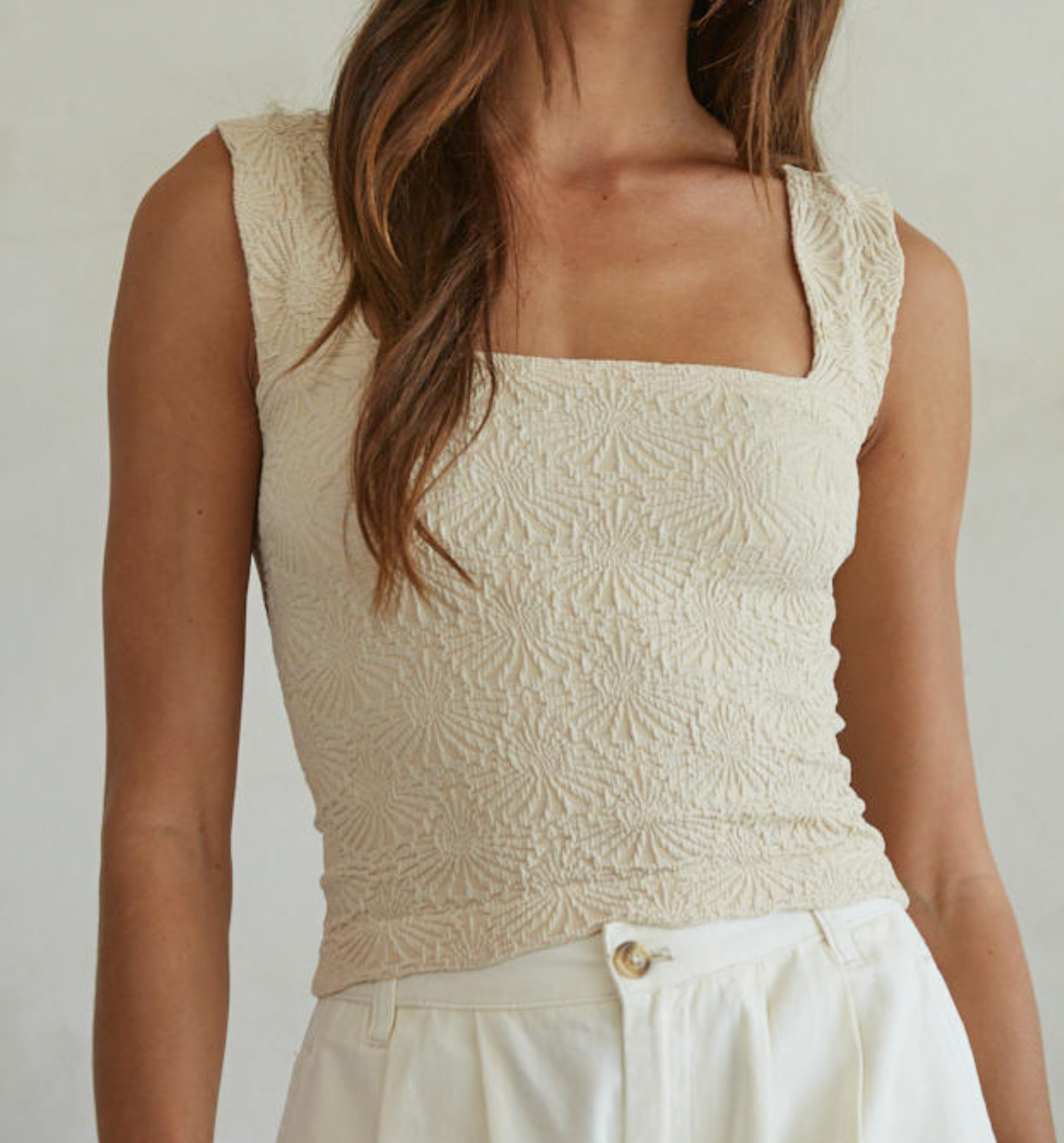 Jacquard Square Neck OS