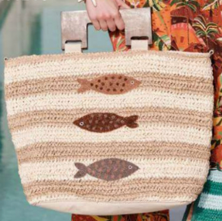 Beaded Fish Beach Bag
