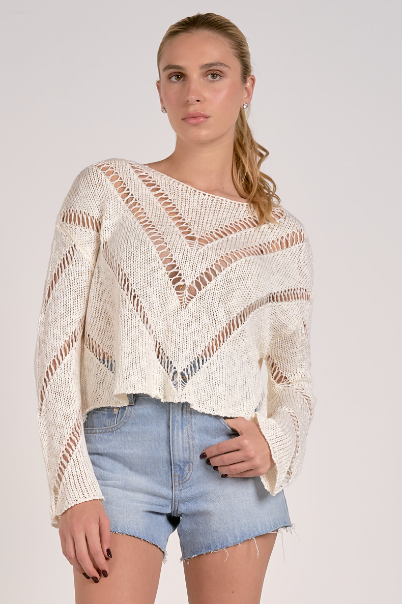 Sweater Scoop Cut Out Sweater
